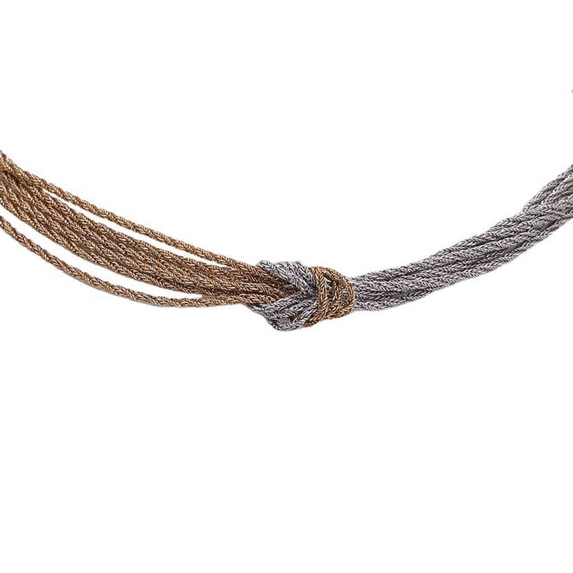 Dior Gold and Silver Plated 13 Strands Two Tone Chain Necklace Gold Metal Good condition - Front View