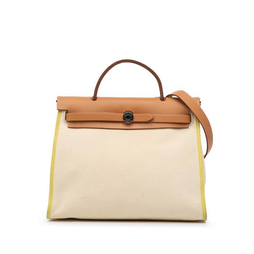 Hermès Toile Herbag Zip 31 Brown Canvas Good condition - Front View