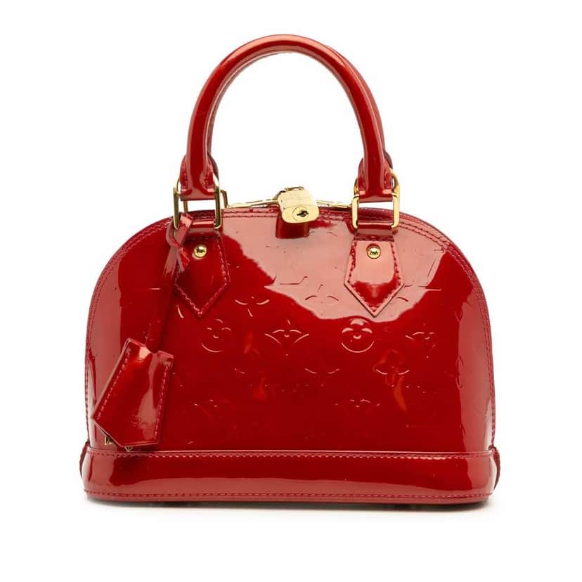 Louis Vuitton Monogram Vernis Alma BB Red Leather Good condition - Front View