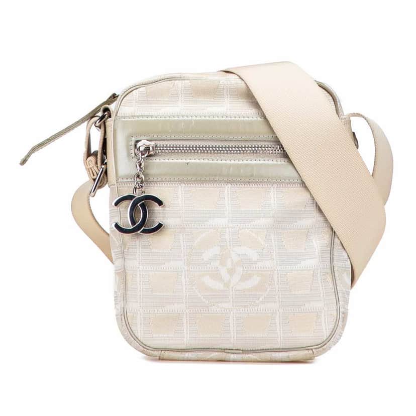 Chanel New Travel Line Nylon Crossbody Brown Good condition - Front View