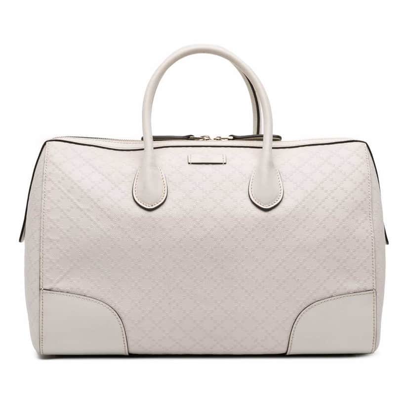 Gucci Medium Diamante Leather Boston Bag White Leather Good condition - Front View