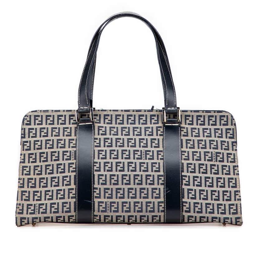 Fendi Zucchino Canvas Handbag Grey Canvas Good condition - Front View
