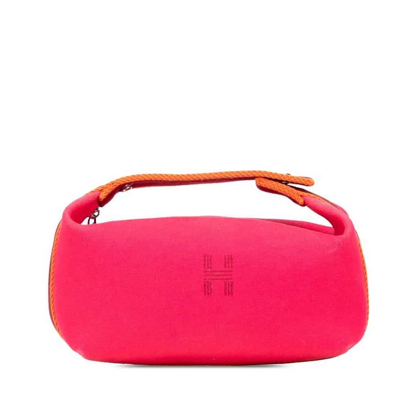 Hermès Small Canvas Bride A Brac Case Pink Canvas Good condition - Front View
