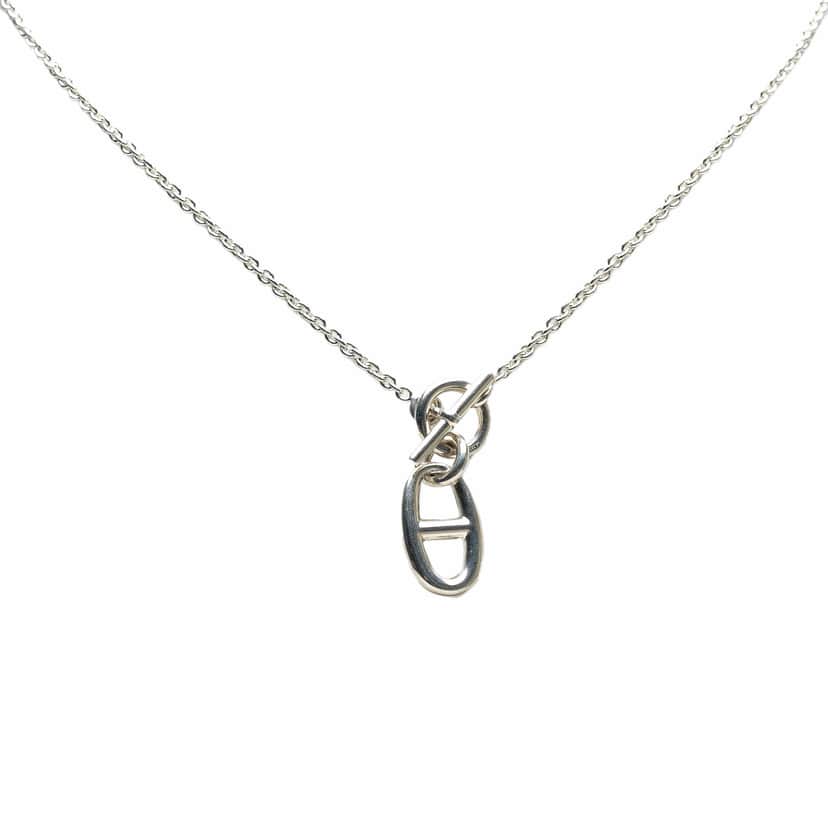 Hermès Sterling Silver Chaine D'Ancre Amulet Necklace Silver Silver Good condition - Front View