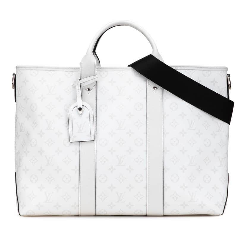 Louis Vuitton Monogram Taigarama Weekend Tote White Canvas Very good condition - Front View