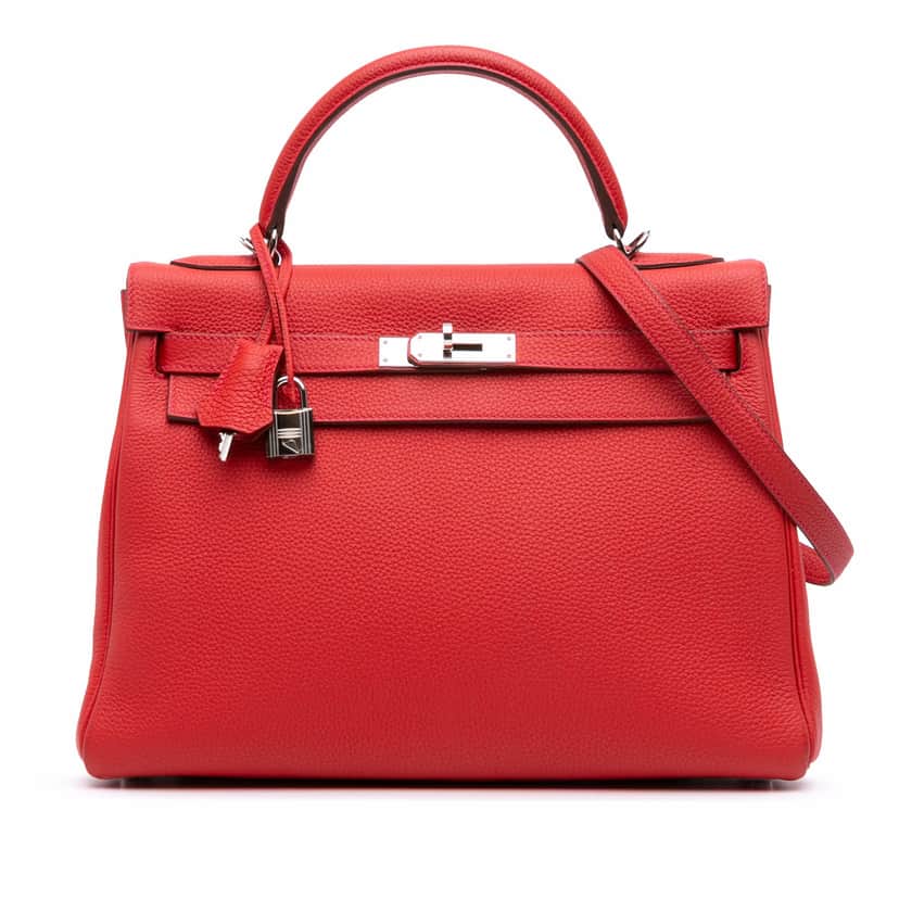 Hermès Togo Kelly II Retourne 32 Red Leather Good condition - Front View