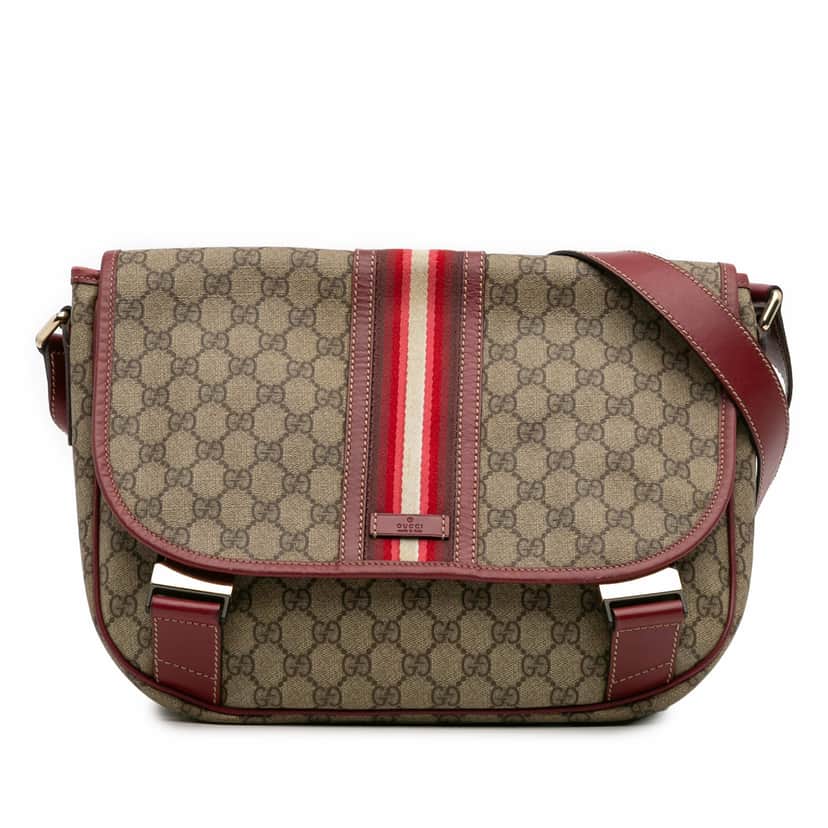 Gucci GG Supreme Web Crossbody Brown Canvas Good condition - Front View