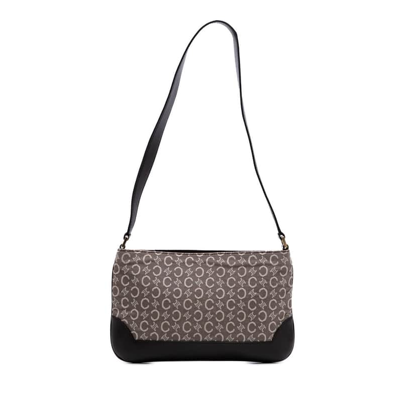 Celine C Macadam Canvas Shoulder Bag Brown Canvas Good condition - Front View