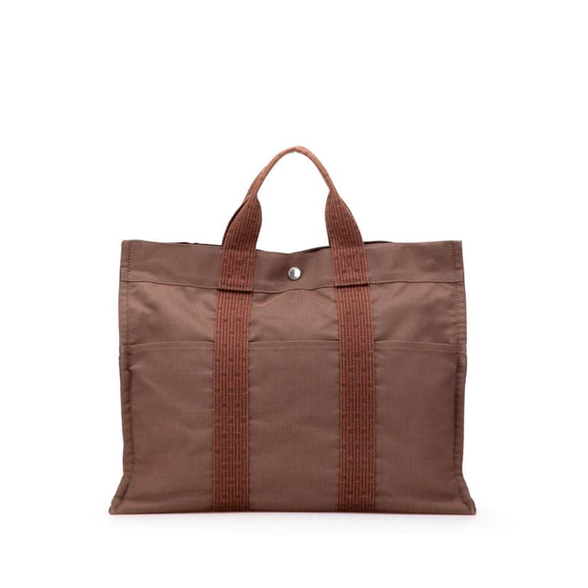 Hermès Canvas Herline MM Brown Canvas Good condition - Front View