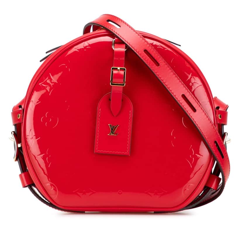 Louis Vuitton Monogram Vernis Boite Chapeau Souple MM Red Leather Good condition - Front View
