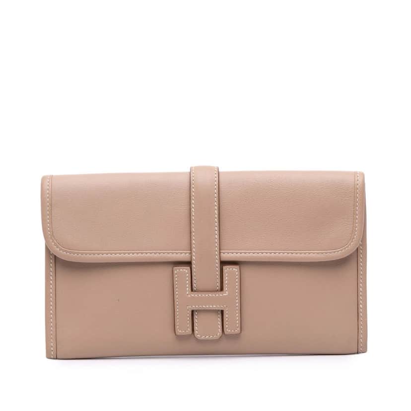 Hermès Swift Jige Duo Brown Leather Good condition - Front View