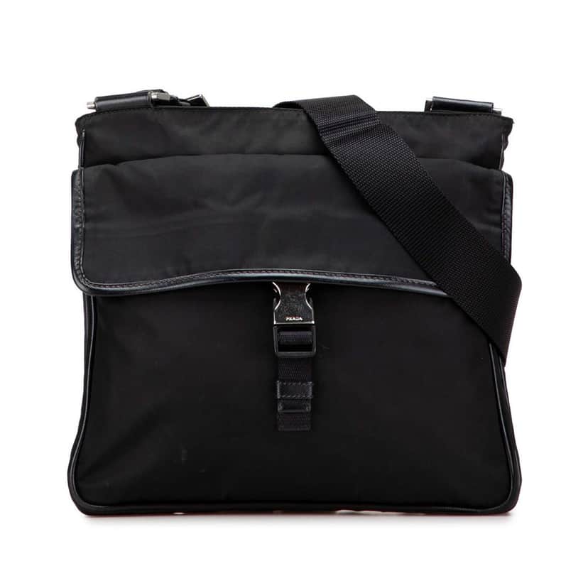 Prada Tessuto Zip Top Crossbody Black Very good condition - Front View