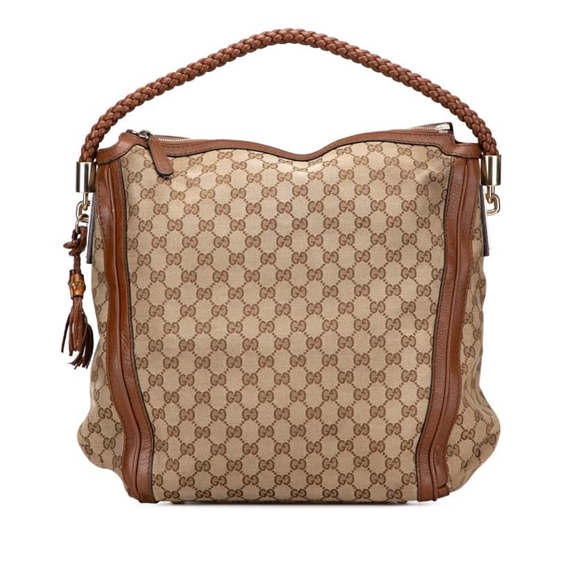 Gucci Large GG Canvas Bella Tote Brown Canvas Good condition - Front View