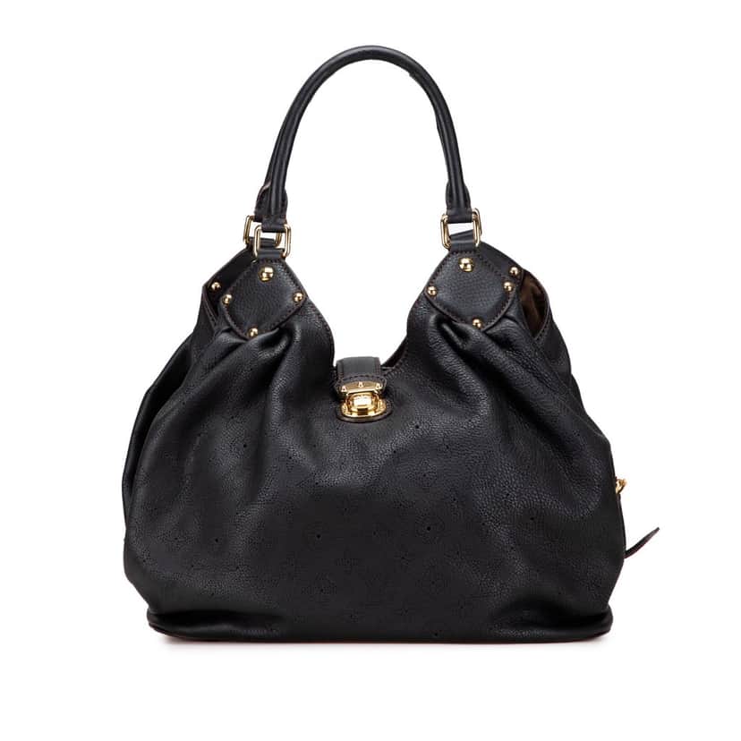 Louis Vuitton Monogram Mahina L Black Leather Good condition - Front View