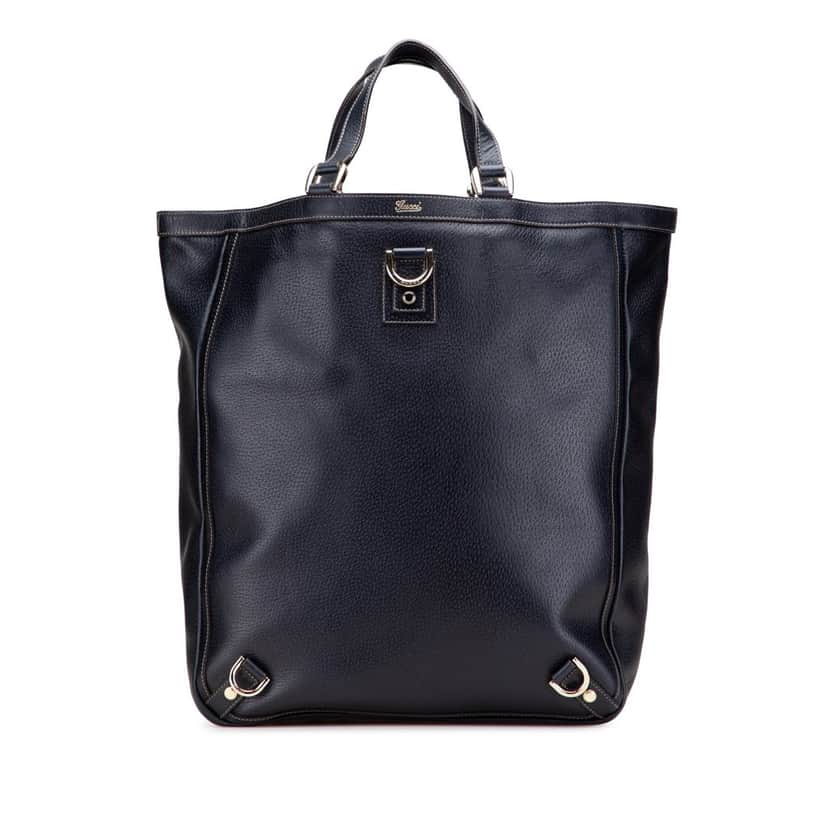 Gucci Calfskin Abbey D Ring Tote Blue Leather Good condition - Front View