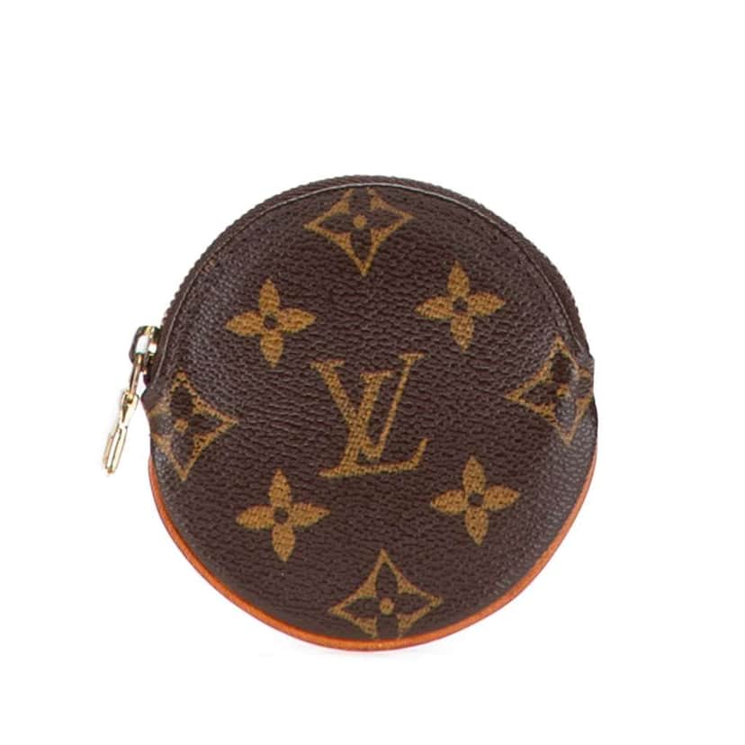 Louis Vuitton Monogram Round Coin Pouch Brown Canvas Good condition - Front View
