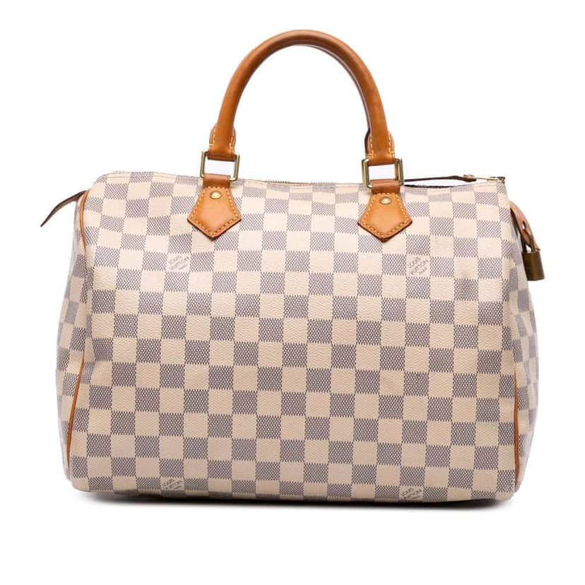 Louis Vuitton Damier Azur Speedy 30 White Canvas Good condition - Front View