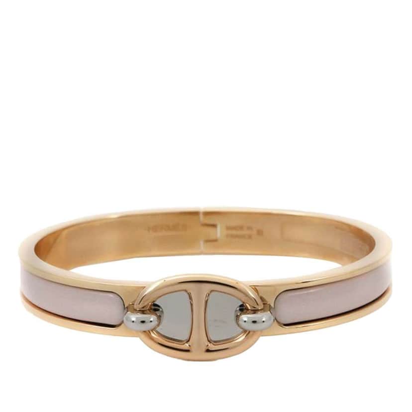 Hermès Enamel Mini Clic Chaine d'Ancre Bracelet PM Pink Good condition - Front View