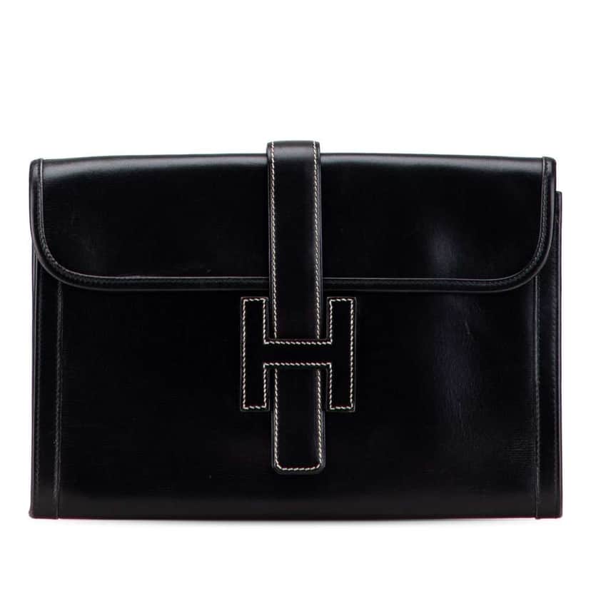 Hermès Box Calf Jige 29 Black Leather Very good condition - Front View