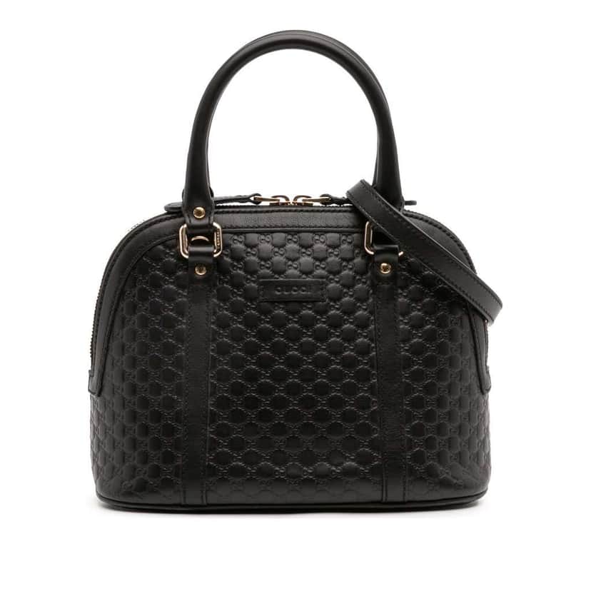 Gucci Mini Microguccissima Dome Satchel Black Leather Good condition - Front View