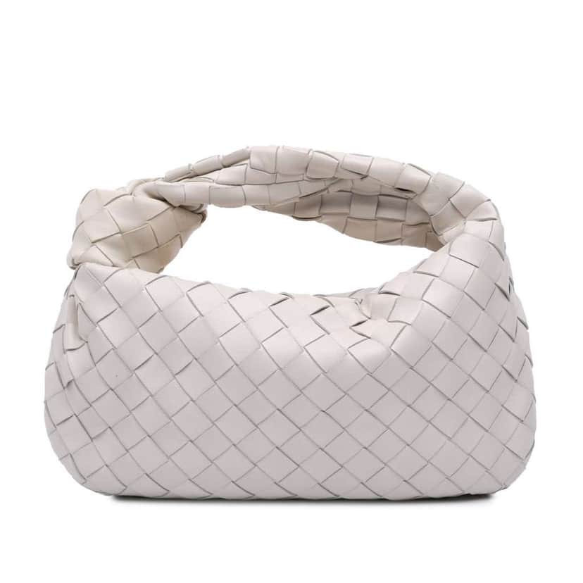 Bottega Veneta Mini Nappa Intrecciato Jodie White Leather Good condition - Front View