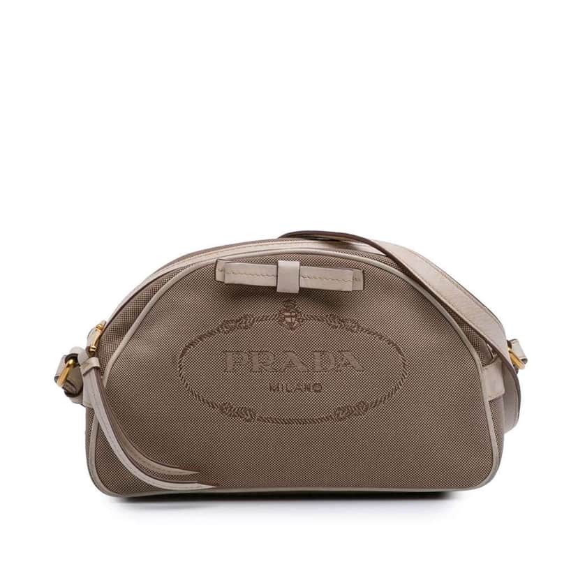 Prada Canvas Canapa Logo Crossbody Brown Canvas Good condition - Front View