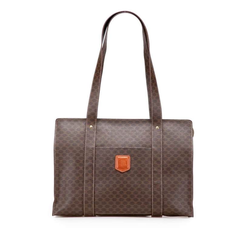 Celine Macadam Coated Canvas Tote Brown Canvas Good condition - Front View
