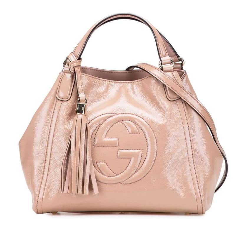 Gucci Small Patent Soho Satchel Pink Leather Good condition - Front View