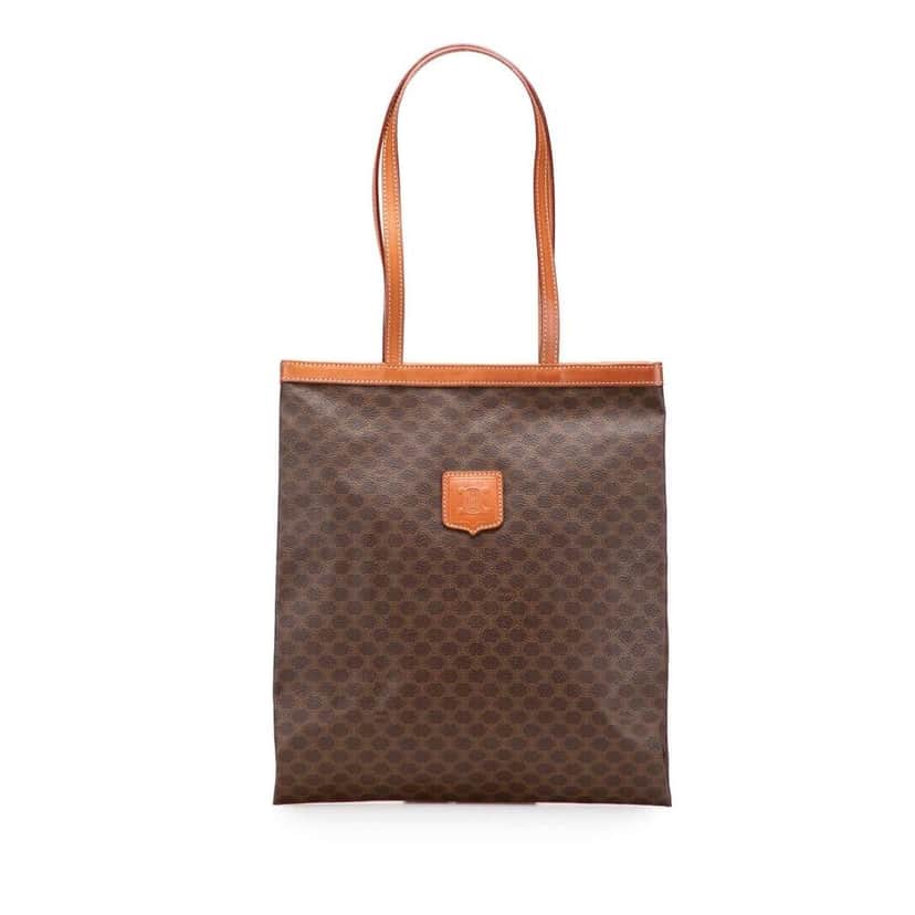Celine Macadam Coated Canvas Tote Brown Canvas Good condition - Front View
