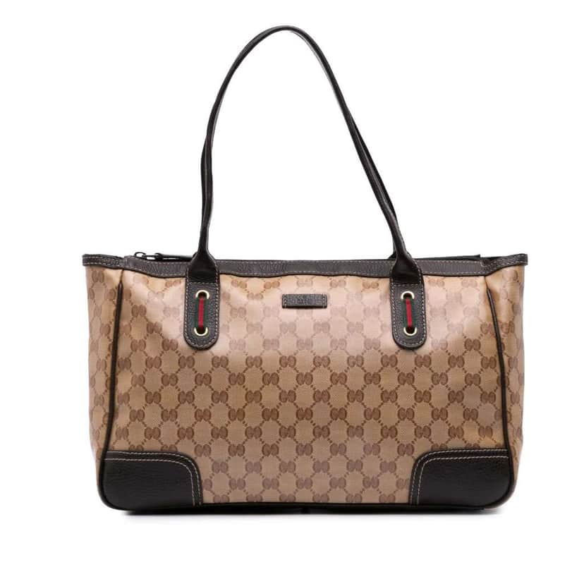 Gucci GG Crystal Princy Tote Brown Canvas Good condition - Front View