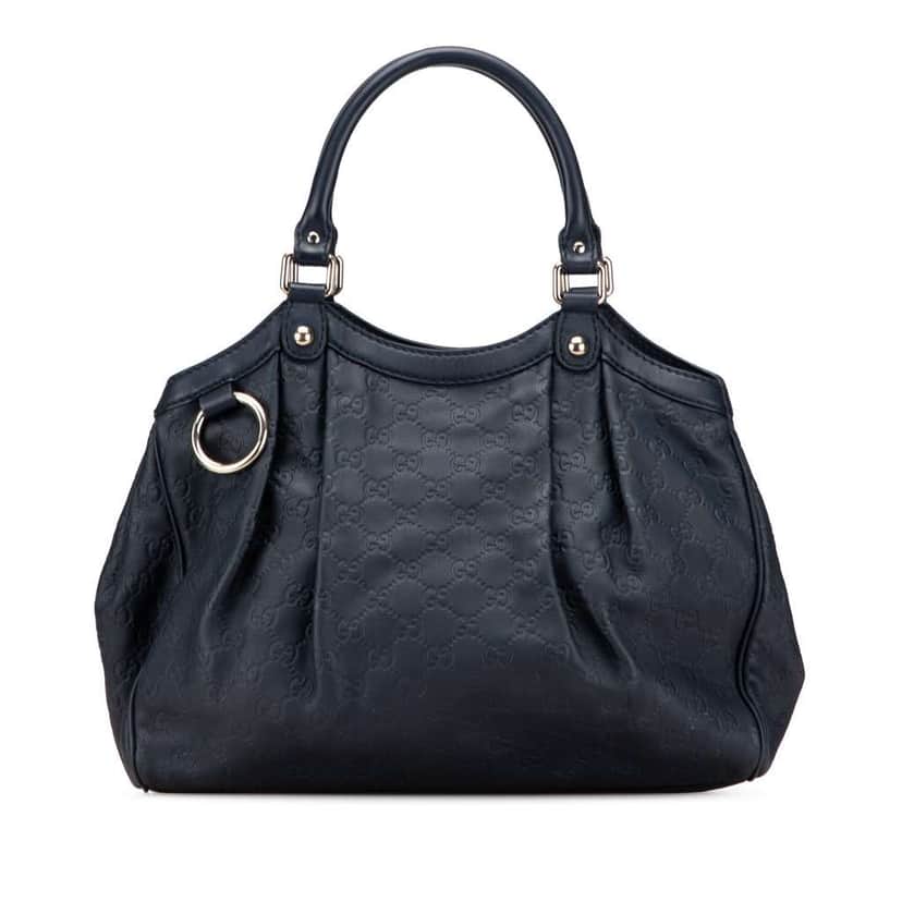 Gucci Medium Guccissima Sukey Tote Blue Leather Good condition - Front View