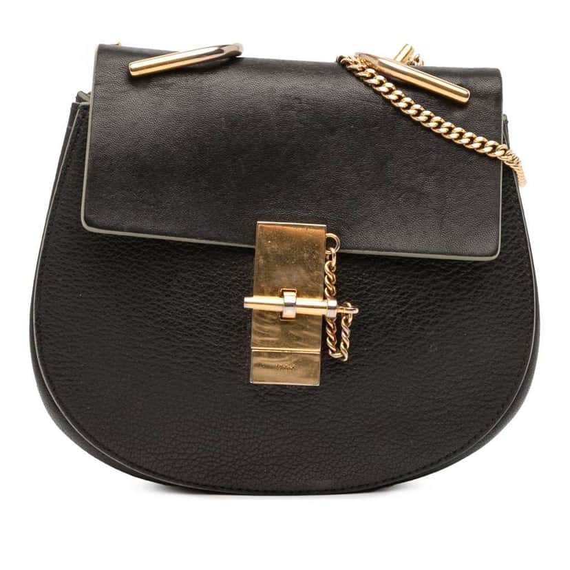 Chloé Mini Leather Drew Crossbody Black Leather Good condition - Front View