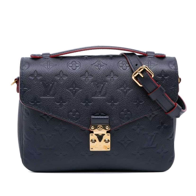 Louis Vuitton Monogram Empreinte Pochette Metis Blue Leather Good condition - Front View