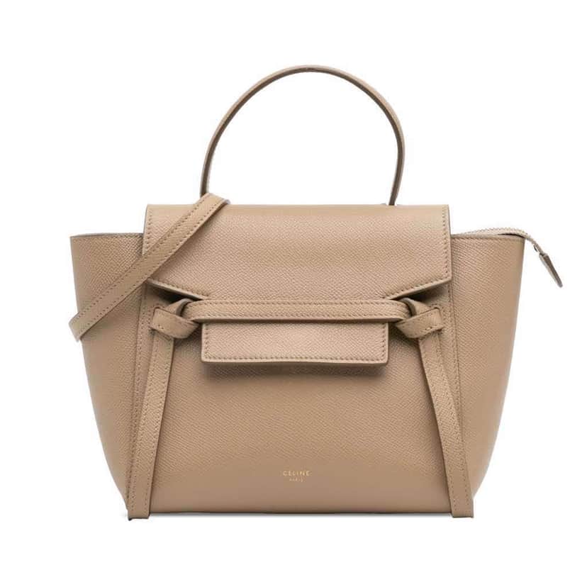 Celine Nano Grained Calfskin Belt Bag Brown Leather Good condition - Front View