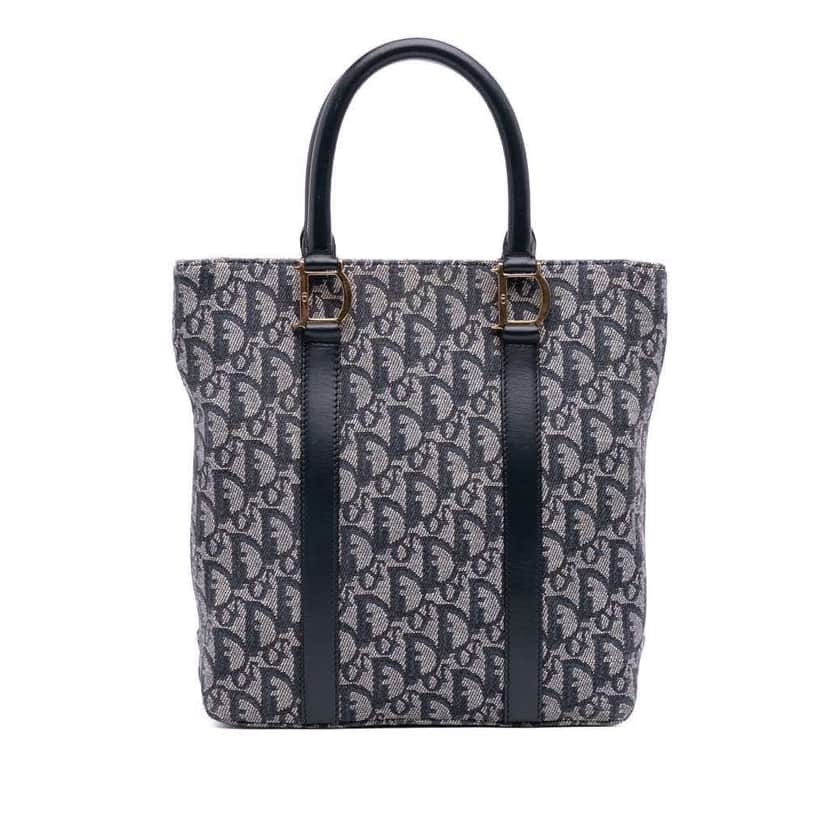 Dior Diorissimo Trotter Canvas Tote Blue Canvas Very good condition - Front View