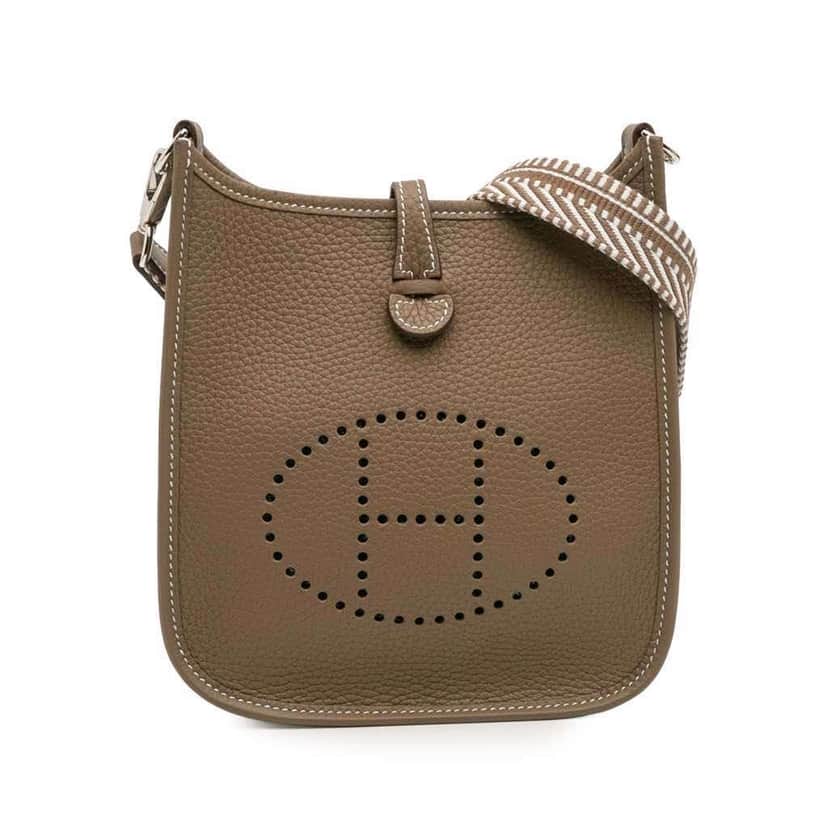 Hermès Clemence Evelyne Zigzag SangleTPM 16 Brown Leather Good condition - Front View