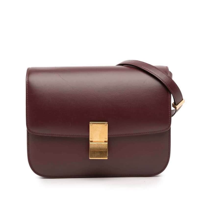 Celine Medium Calfskin Classic Box Red Leather Good condition - Front View