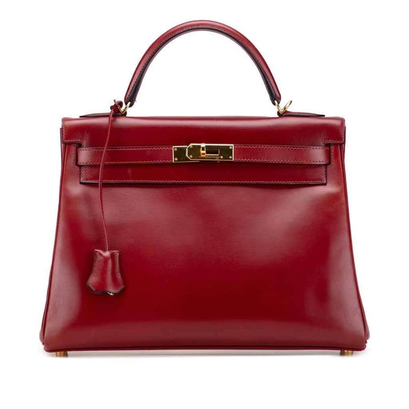 Hermès Box Calf Kelly II Retourne 32 Red Leather Good condition - Front View