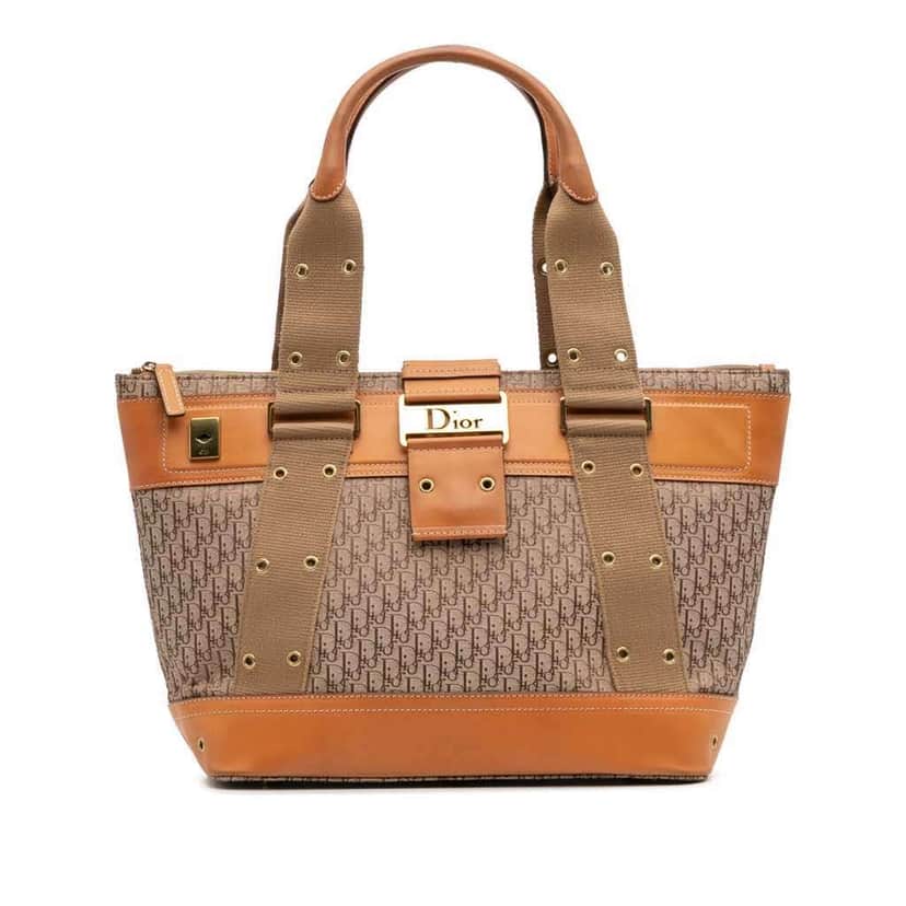 Dior Diorissimo Trotter Canvas Street Chic Columbus Tote Brown Canvas Good condition - Front View