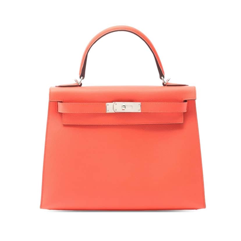Hermès Epsom Kelly II Sellier 28 Orange Leather Good condition - Front View