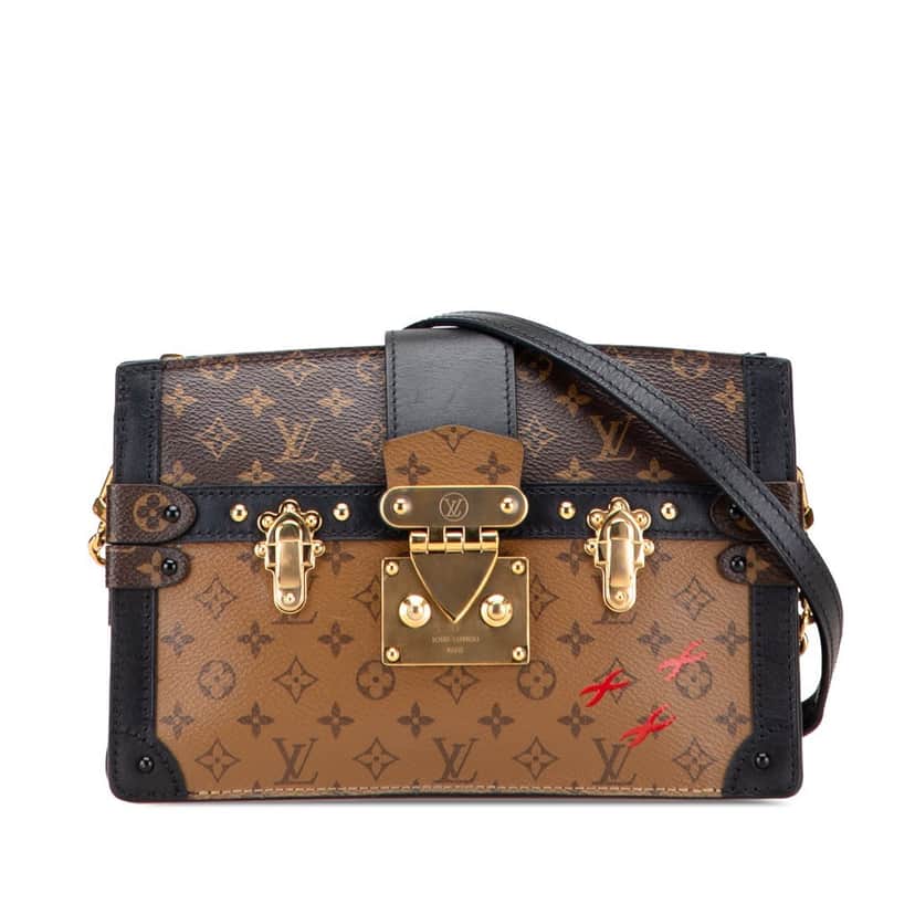 Louis Vuitton Monogram Reverse Trunk Clutch Brown Good condition - Front View