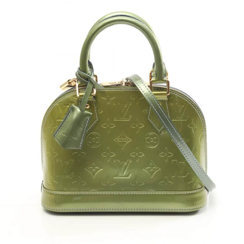 Louis Vuitton Monogram Vernis Alma BB Green Leather Good condition - Front View