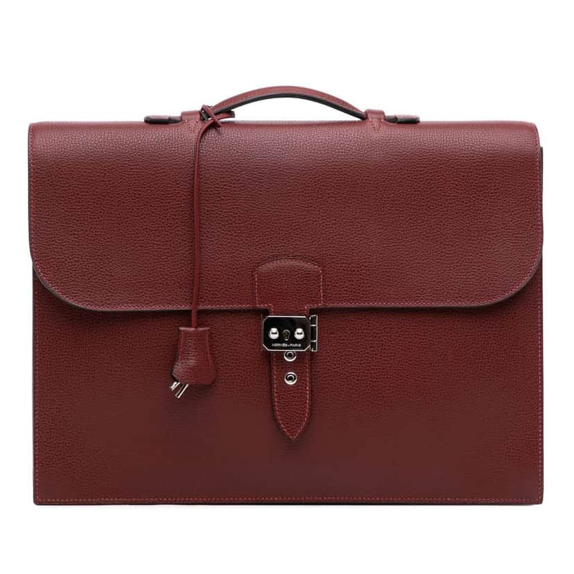 Hermès Togo Sac A Depeches 38 Red Leather Good condition - Front View