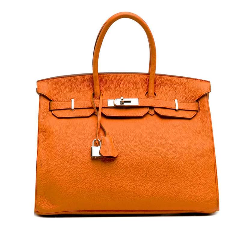 Hermès Togo Birkin Retourne 35 Orange Leather Good condition - Front View