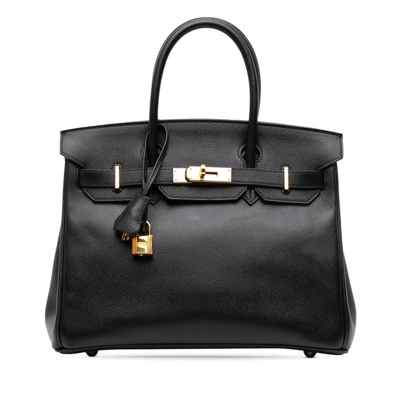 Hermès Epsom Birkin Retourne 30 Black Leather Good condition - Front View