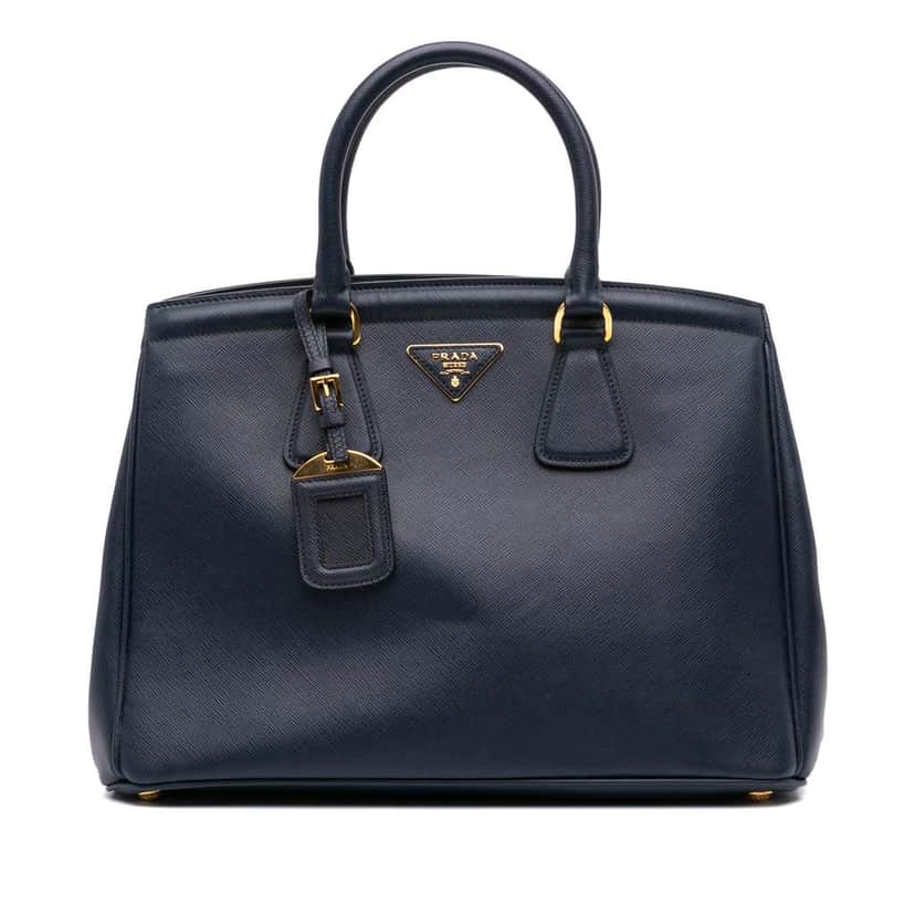 Prada Saffiano Lux Parabole Tote Blue Leather Good condition - Front View