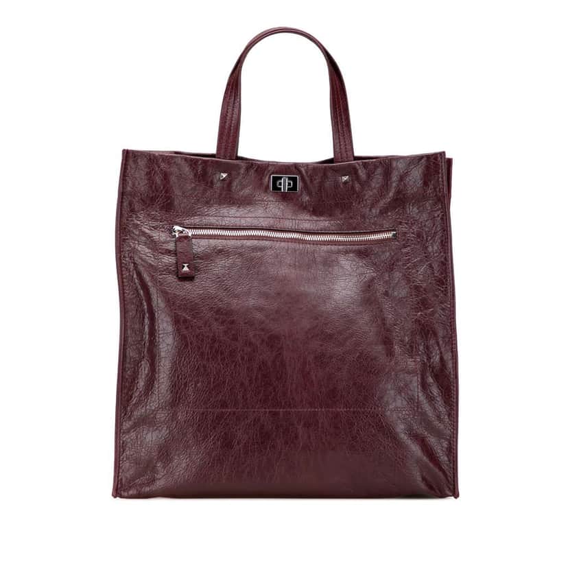 Valentino Leather Rockstud Turnlock Tote Red Leather Good condition - Front View