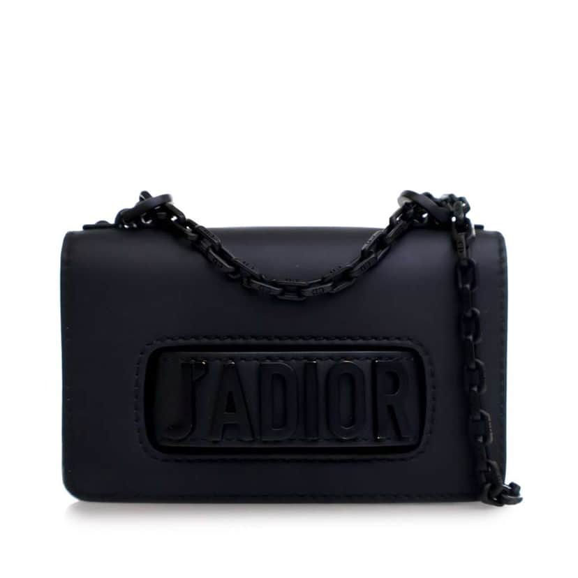 Dior Mini Ultra Matte Calfskin J'Adior Chain Flap Black Leather Good condition - Front View