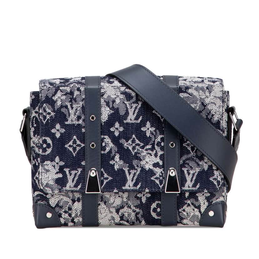 Louis Vuitton Monogram Tapestry Trunk Messenger Blue Denim Good condition - Front View