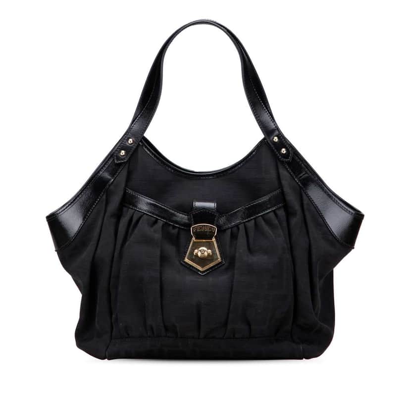 Fendi Zucca Canvas Chef Tote Black Canvas Good condition - Front View